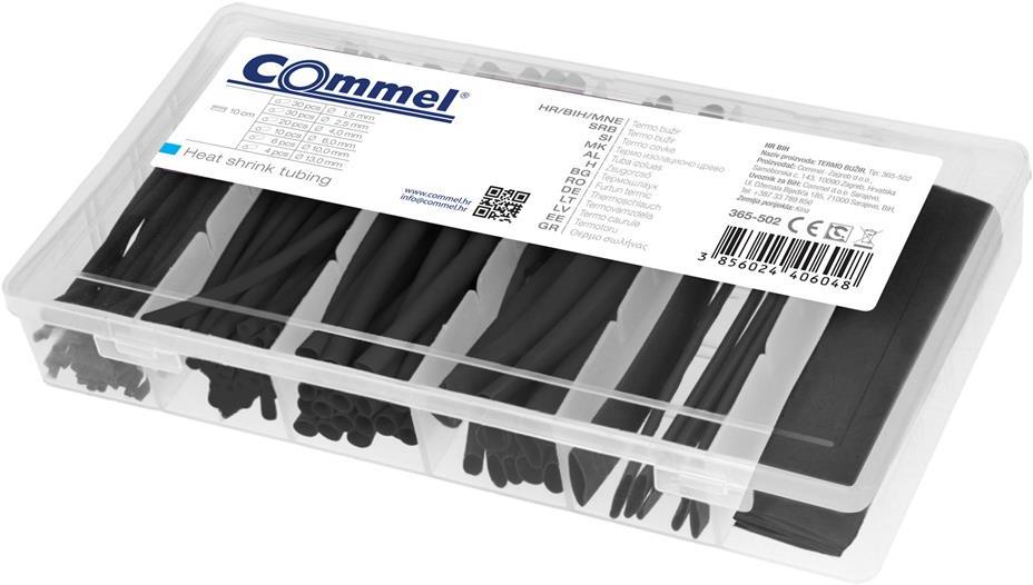 Кутия с термошлаух 100 х 10см. черни Commel, COMMEL, C365-502