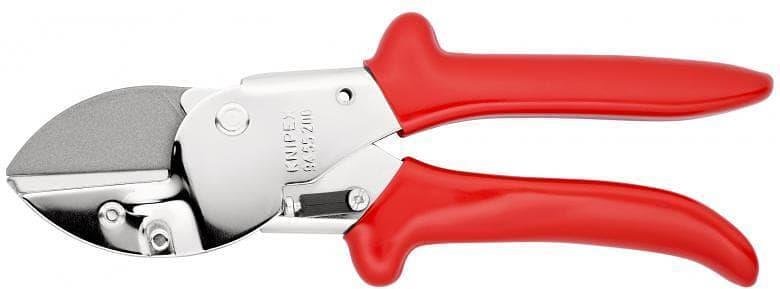 Ножици шлосерски, хромирани, червена ръкохватка 200мм, с фиксатор, Knipex - K9455200