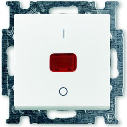 Бойлерен ключ 20A с индикация и 1/0 надпис цвят БЯЛ Basic 55 ABB, 2CKA001020A0089