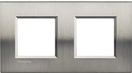 Рамка 2х2 мод. метална правоъгълна Brushed steel LL Bticino , BTICINO, LNA4802M2ACS