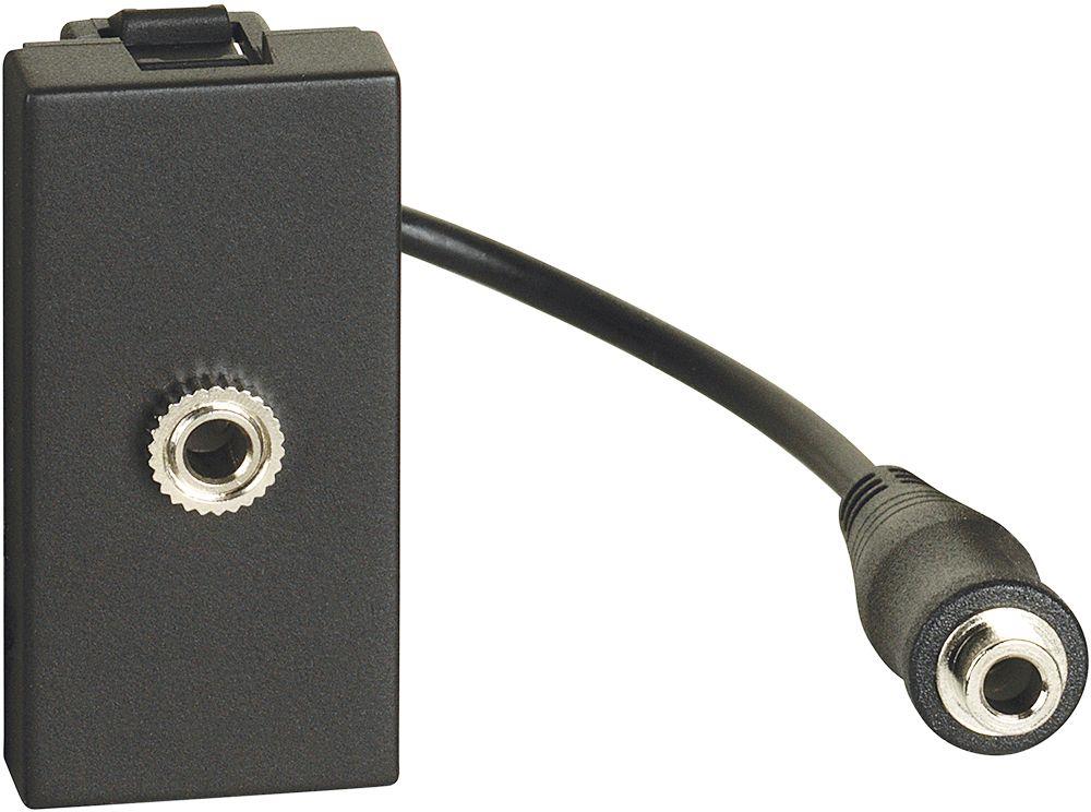 Розетка аудио жак 3.5mm 1 мод. цвят Графит Light Now Bticino, BTICINO, YD4280