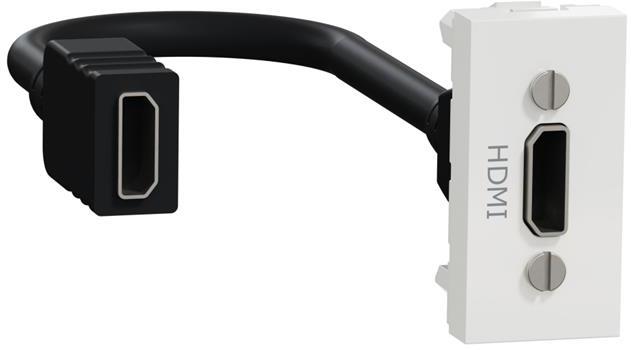 Розетка HDMI с кабел 15см. 1 мод. цвят Бял Unica SE, SCHNEIDER ELECTRIC, NU343018