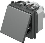 Контакт шуко 2P+E 16A 2 мод. с капаче цвят Антрацит Modul TEM, VM11AA