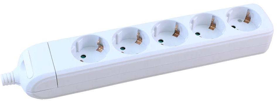 Разклонител БЯЛ 5x2P+E без кабел Commel, COMMEL, C232-051