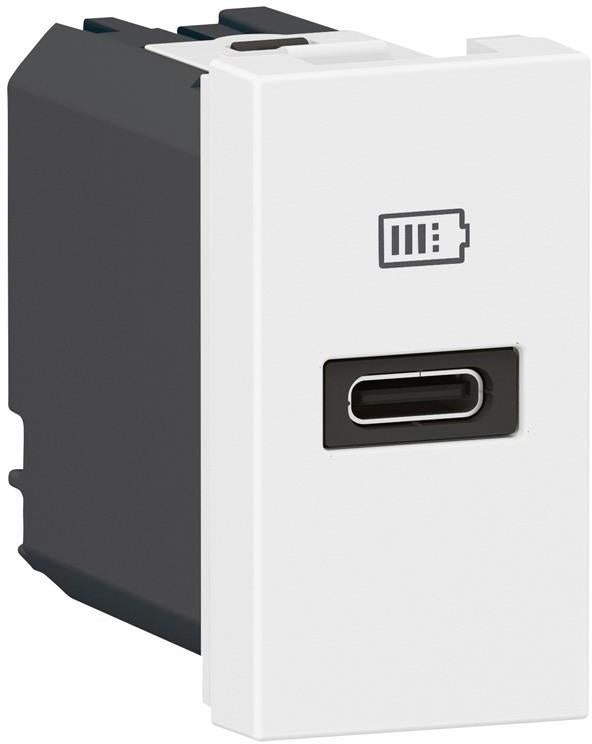 Розетка USB за зареждане тип C Power Delivery 20W 1 мод. цвят Бял Mosaic Legrand, LEGRAND, 77690L