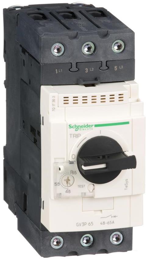 Моторна защита TeSys GV3P 30kW TM 48…65A 50kA EverLink SE, SCHNEIDER ELECTRIC НИСКО НАПРЕЖЕНИЕ, GV3P65