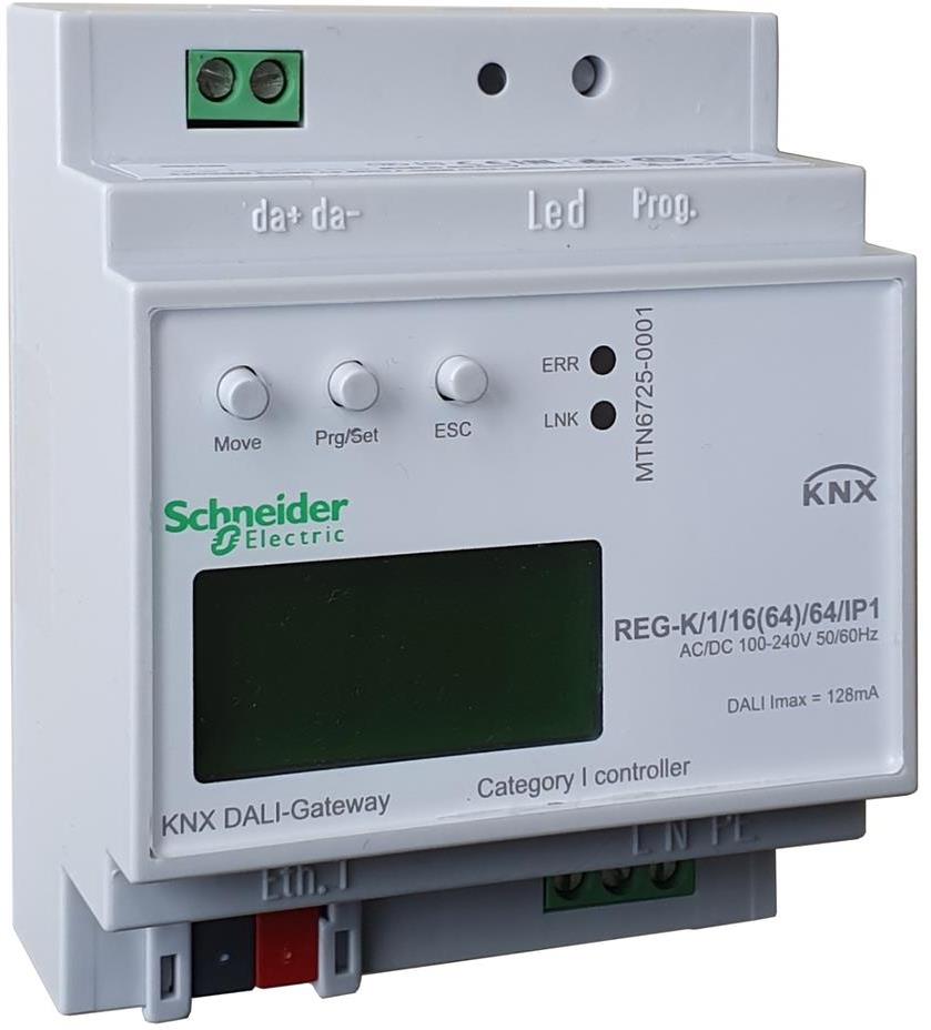 Актуатор DALI gateway REG-K/1/16(64)/64/IP1 1х 64 баласта 4DIN KNX SE, MTN6725-0001