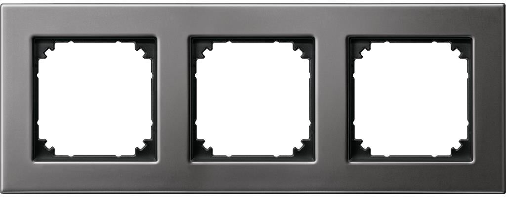 Рамка 3х цвят Родий, метал System M Merten SE, SCHNEIDER ELECTRIC, 475314