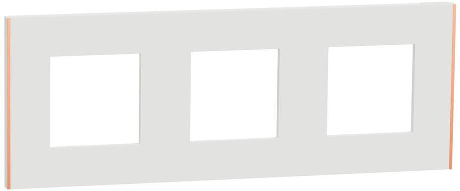 Лицева рамка 3х цвят Бял/Мед Unica Déco SE, SCHNEIDER ELECTRIC, NU600642