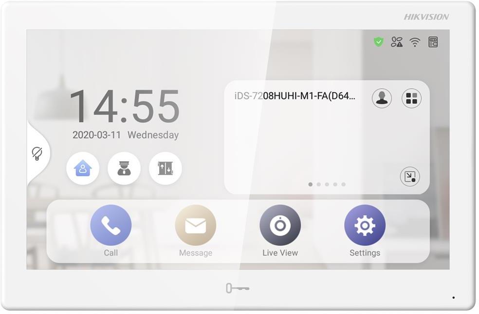 Видео дисплей 10" IPS сензорен, Android, Wi-Fi, IP система, Hikvision, HIKVISION - домофонни системи, DS-KH9510-WTE1