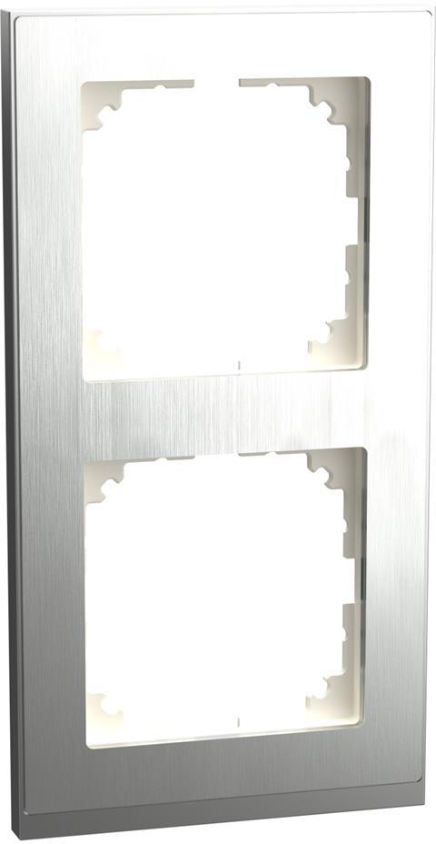 Рамка 2х цвят неръждаема стомана/алуминий, M-Pure Decor System M Merten SE, SCHNEIDER ELECTRIC, MEG4020-3646