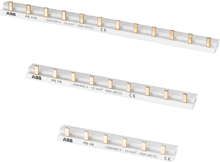 Захранващ гребен PS1 1P 10мм2 63A 60 прекъсвача L ABB, 2CDL210001R1060