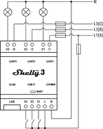 Импулсно Smart реле 3х On/Off 16A (48A) за DIN монтаж Shelly PRO 3 - 268094