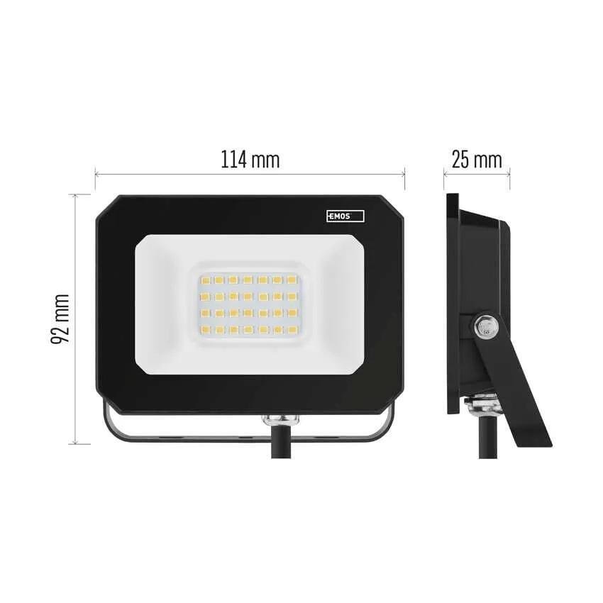 Прожектор LED 20W 4000K 2000lm 120° x 120° 25000h IP65 черен SIMPO EMOS