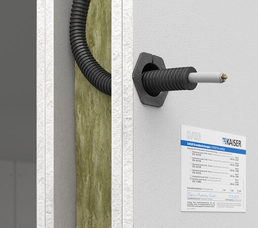 Изход за тръба пожарна преграда F30-F90 / EI30-EI90, 1х Ф16...25мм, Kaiser, KAISER, 9459-02