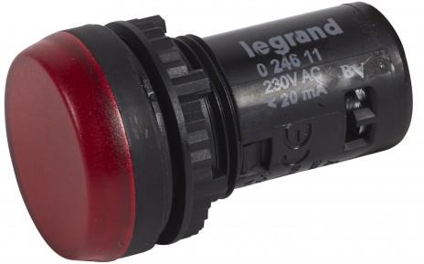 Сигнална лампа LED монолитна червена 230Vac Ø22mm Legrand, LEGRAND НИСКО НАПРЕЖЕНИЕ, 24611