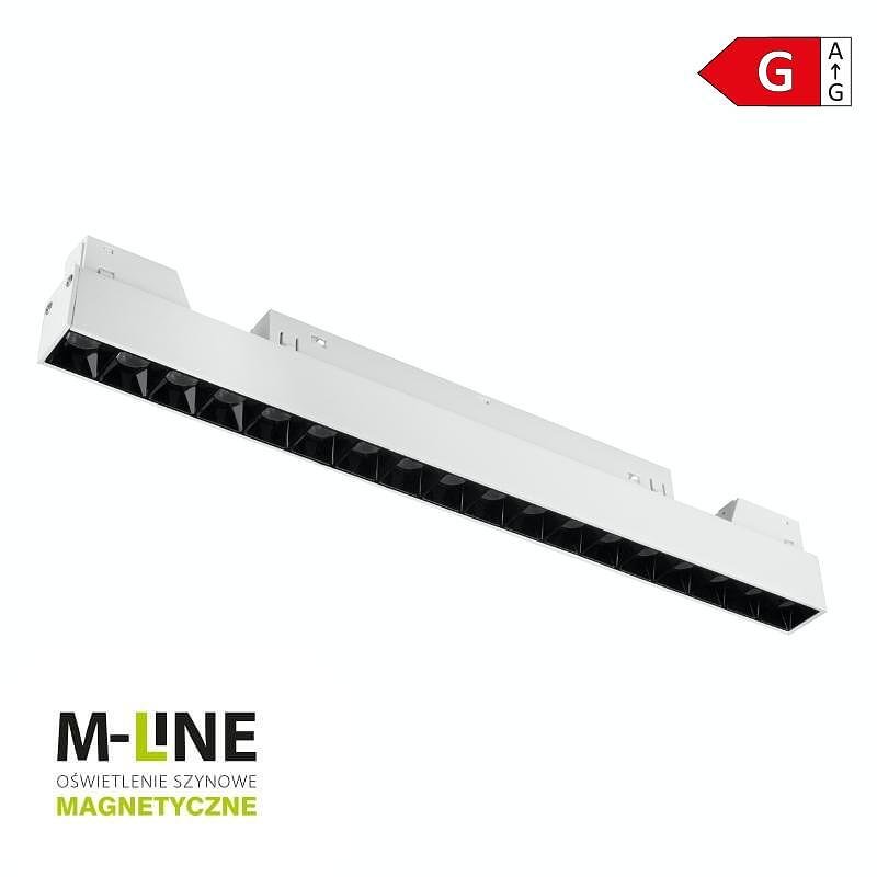 Линейна магнитна лампа за релсова система M-LINE, бяла, 18 W, 1400 lm, 4000 K, DPM, MTL-SPL-18W-W