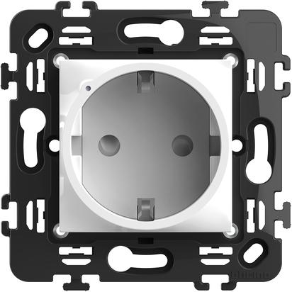 Контакт 16A Smart Шуко 2 мод. с носеща рамка цвят Бял Classia Bticino с Netatmo, NETATMO с LEGRAND & BTICINO, RW4141AC