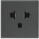Контакт АМЕРИКАНСКИ стандарт 2P+E 2 мод. 16A 250V цвят Антрацит Axolute Bticino, BTICINO, HS4126