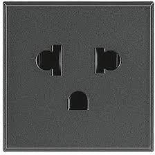 Контакт АМЕРИКАНСКИ стандарт 2P+E 2 мод. 16A 250V цвят Антрацит Axolute Bticino, BTICINO, HS4126