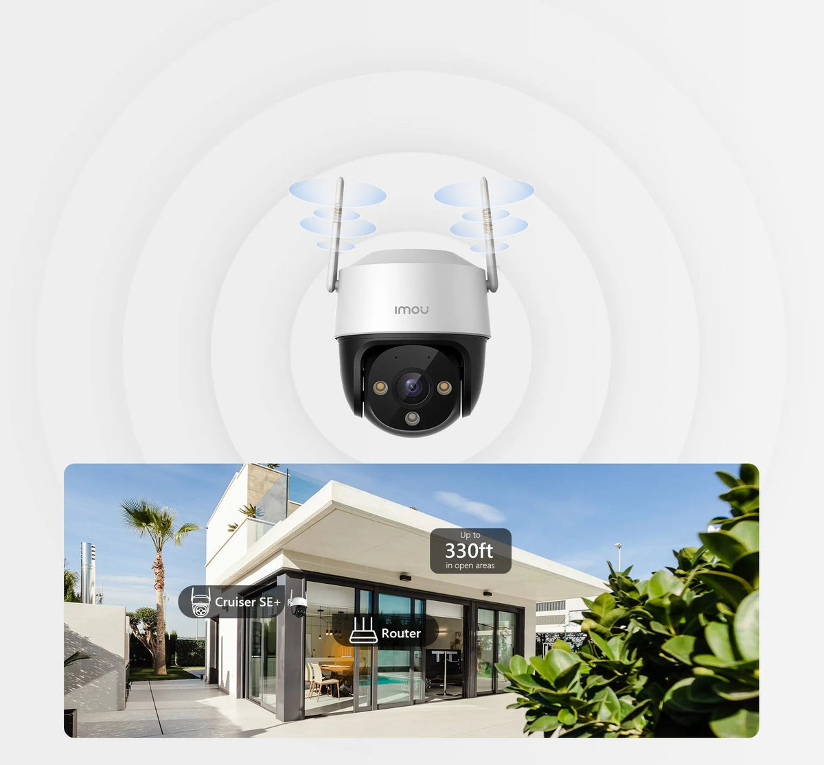 IMOU Cruiser SE+ 5MP Wi-Fi PTZ Камера за Външно Видеонаблюдение | 360° Pan & Tilt | AI Human Detection | Цветно Нощно Виждане | IP66