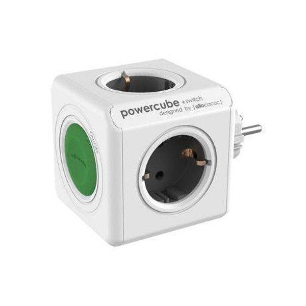 Разклонител Allocacoc PowerCube 1101 Бял / Сив ,4 извода - 1101/DEORSW