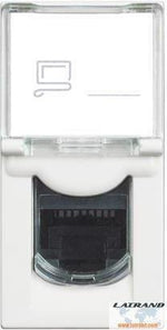 RW4279C6S RJ45 розетка STP cat6, монтаж без инструменти, 1M Бял Bticino Classia