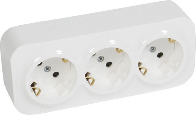 Контакт шуко ТРОЕН IP21 открит монтаж цвят Бял Forix Legrand, LEGRAND, 782418