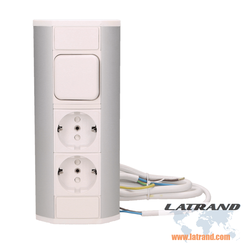 Ъглов контакт с детска защита , 2 отделения шуко- OR-GM-9002W-G(GS), ORNO