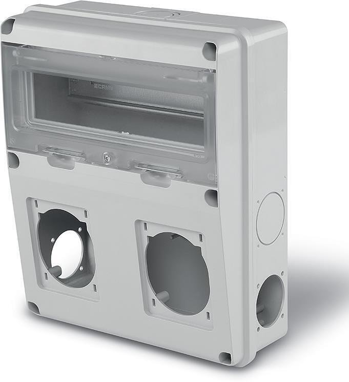 Табло за индустриални контакти и DIN модули IP55, UV, серия Enerbox /11 DIN, 2х16-32A и 4хшуко/ Scame-633.2021
