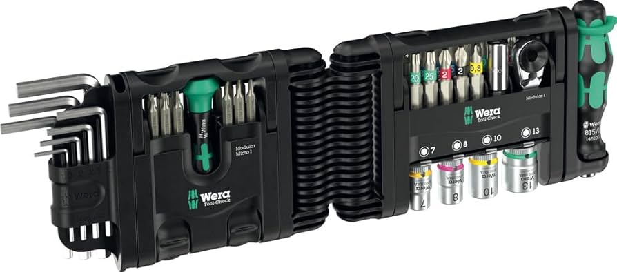 Комплект тресчотка ¼" и отвертка, с вложки, адаптер и битове, Tool-Check Modular Set 1 Wera, WERA, W049020
