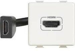 Розетка HDMI с кабел 15см 2 мод. цвят Бял LL Bticino, BTICINO, N4284