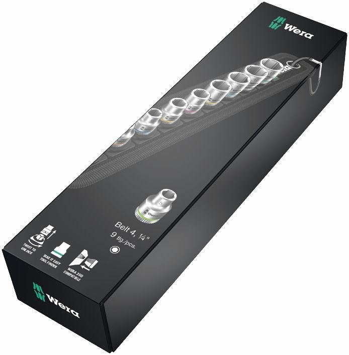 Комплект 9х вложки ¼" (5…13), Belt A 4 Zyklop Wera - W003883