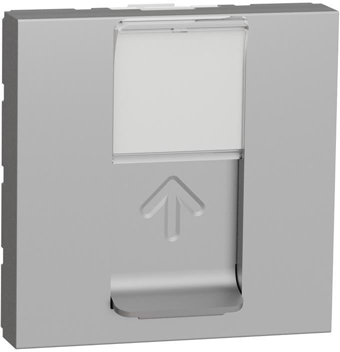 Розетка RJ45 STP cat.6A S-One 2 мод. цвят Алуминий Unica SE, SCHNEIDER ELECTRIC, NU344930
