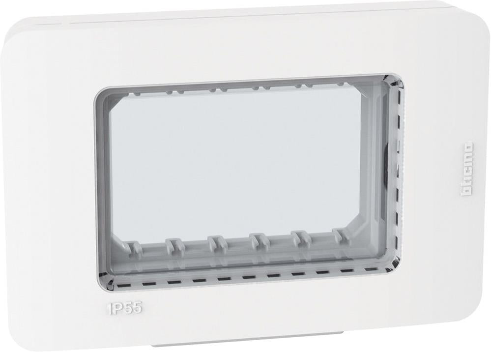 Лицева рамка + носеща IP55 3 мод. цвят Бял Light Now Bticino, BTICINO, 28603YW