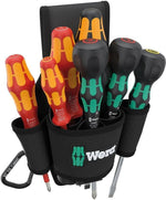 Комплект отвертки, 3х шлиц, 4х PH, в кобур за колан, 9621 Belt holster Set 2 Wera - W136033