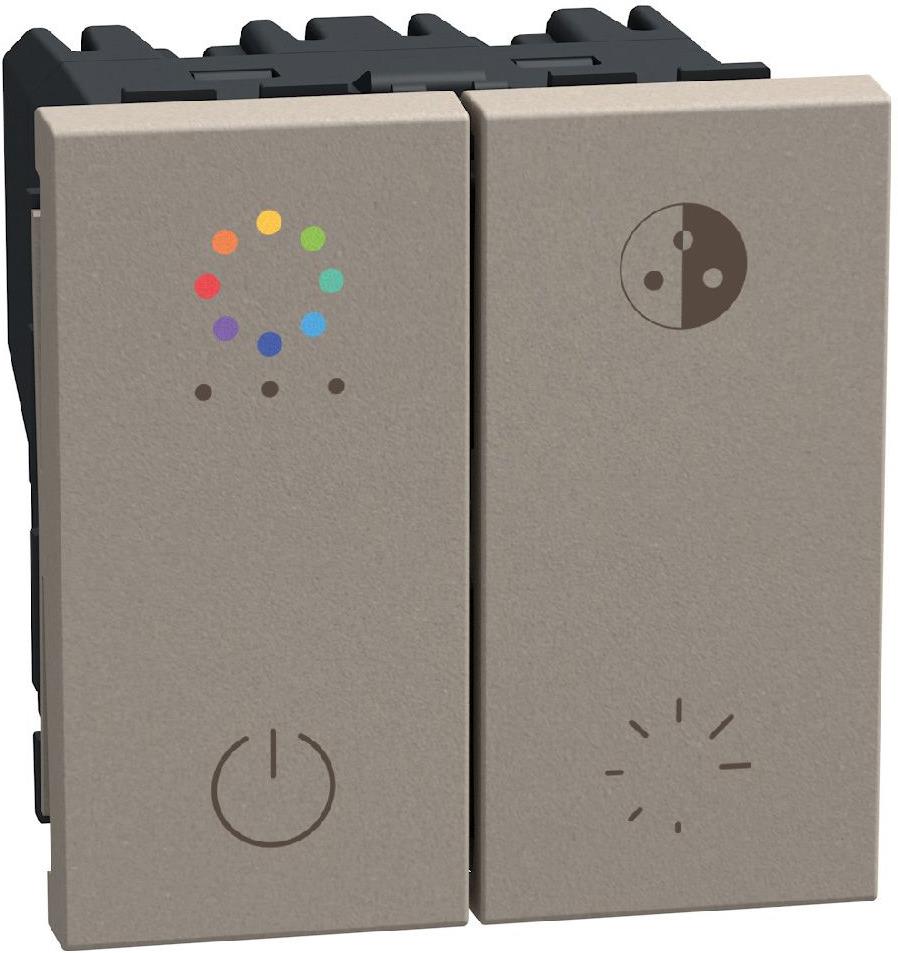 Димер бутонен DALI RGB 2 мод. цвят Камък Light Now Bticino, BTICINO, YG4417