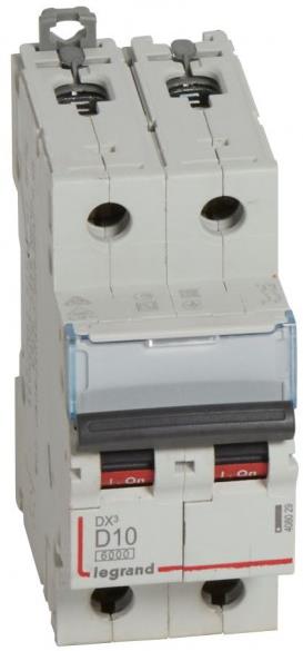 Автоматичен прекъсвач DX3 2P 10A крива D 6kA Legrand, LEGRAND НИСКО НАПРЕЖЕНИЕ, 408029