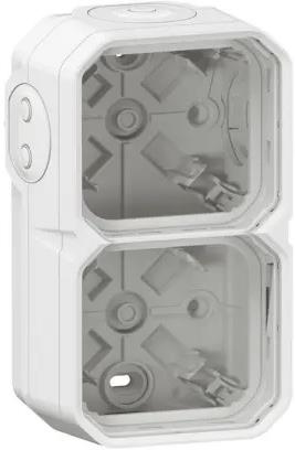 Кутия ДВОЙНА с 4х гумени мембрани за открит монтаж цвят Бял IP55 Plexo New Legrand, LEGRAND, 69690L