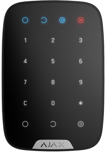 Безжична сензорна клавиатура с LED индикация, черен, KeyPad Ajax, AJAX, 38248.12.BL1