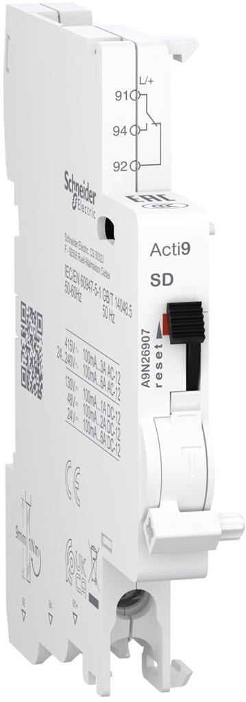 Помощен контакт Acti 9 iC60 индикация повреда SD 1CO 0.1...6A SE, SCHNEIDER ELECTRIC НИСКО НАПРЕЖЕНИЕ, A9N26907
