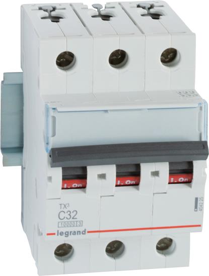 Автоматичен прекъсвач TX3 3P 32A крива С 10kA Legrand, LEGRAND НИСКО НАПРЕЖЕНИЕ, 404225