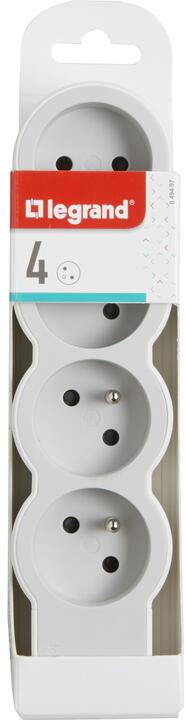 Разклонител БЯЛ 4x френски стандарт без кабел Standard NEW Legrand, LEGRAND, 49497