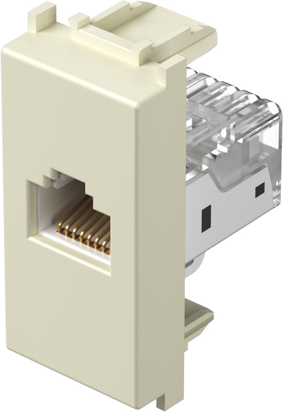 Розетка RJ45 Cat.5e UTP 1 мод. цвят Крем гланц Modul TEM, KM37IW