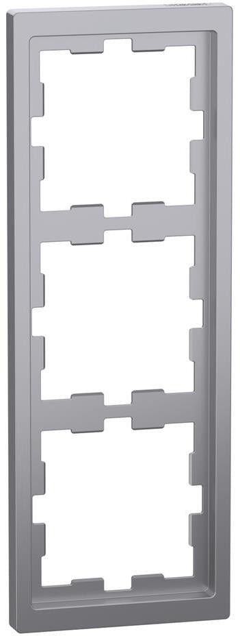 Рамка 3х цвят Неръждаема стомана System Design Merten SE, SCHNEIDER ELECTRIC, MEG4030-6536