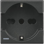 Контакт ШУКО/ИТАЛИАНСКИ 2P+E 2 мод. 16A цвят Антрацит Axolute Bticino, BTICINO, HS4140/16