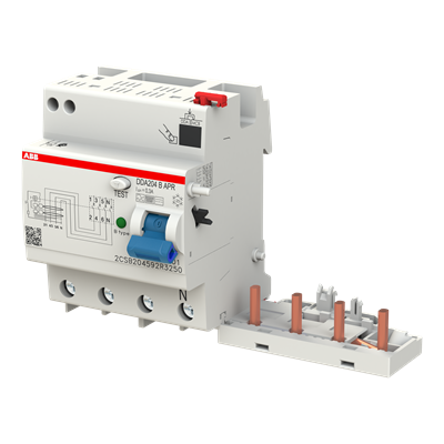 ДТЗ модул DDA204 4P 25A 300mA тип B 4 мод. ABB, 2CSB204592R3250