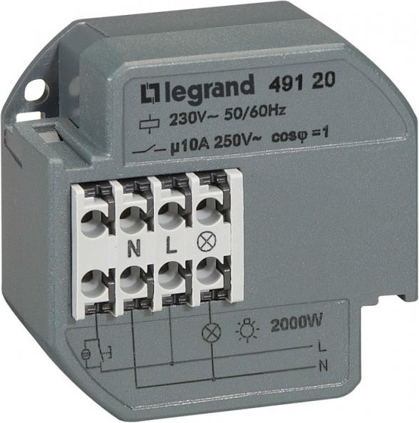 Импулсно реле за конзола CX3 10A 230V 1P 2300W LED 1000W БЕЗШУМНО Legrand, LEGRAND НИСКО НАПРЕЖЕНИЕ, 49120