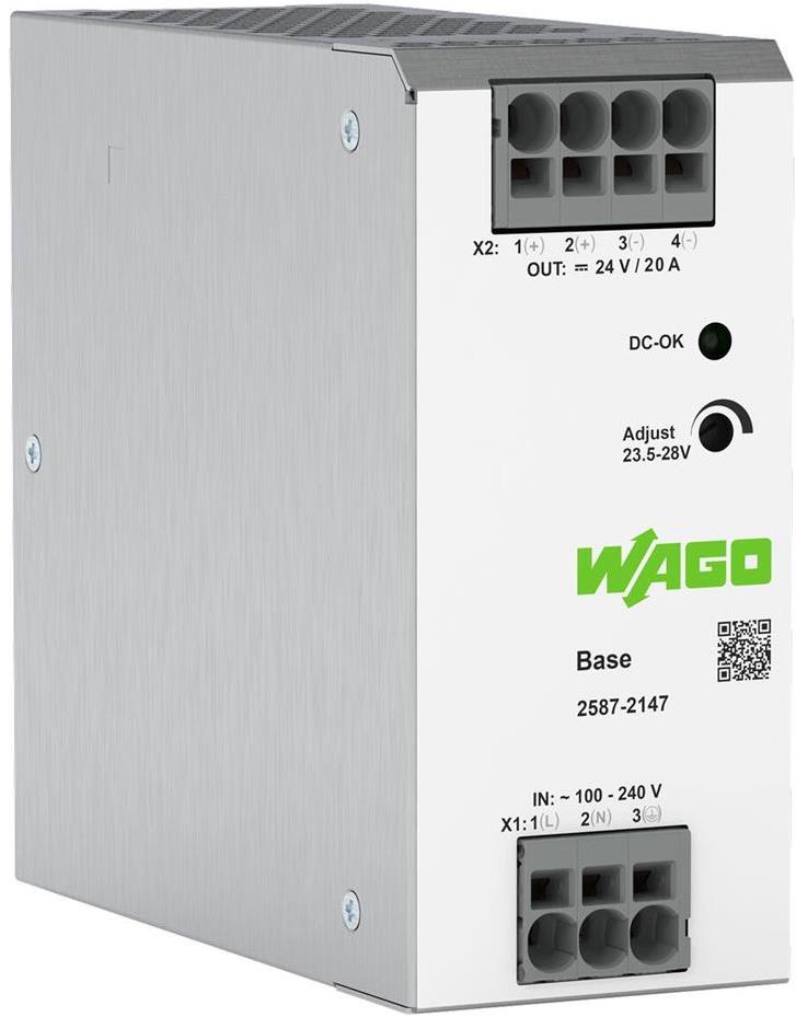 Захранващ блок 1P In:100...240Vac Out:24Vdc 20A Wago, WAGO, 2587-2147