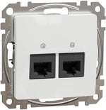 Розетка 2xRJ45 UTP cat.6 S-One цвят Бял Sedna SE, SCHNEIDER ELECTRIC, SDD111462